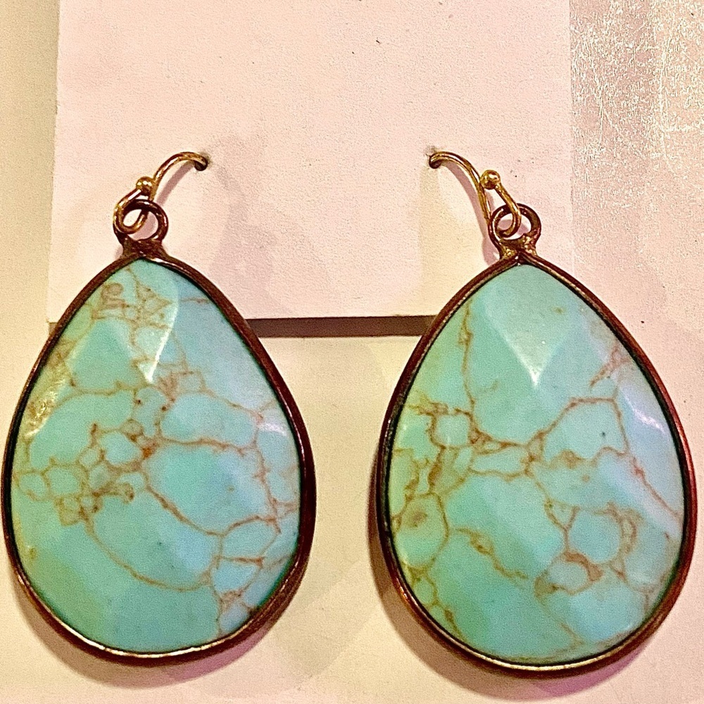 Tommy Bahama Women's Turquoise Gold Plated Spring Sky Faceted Earrings